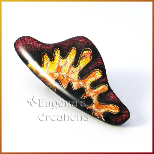 Polymer Clay Faux Cloisonne Brooch